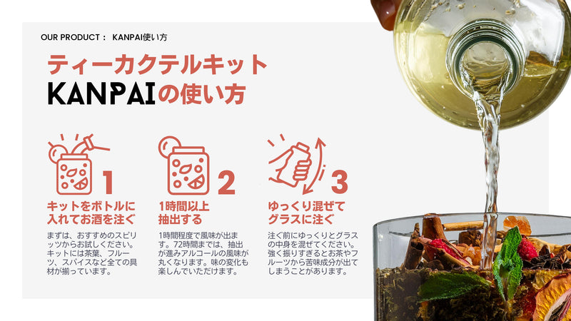 “KANPAI” DIY Tea Cocktail Kit - Infuse Spirits with Japanese Tea - Shizuoka City