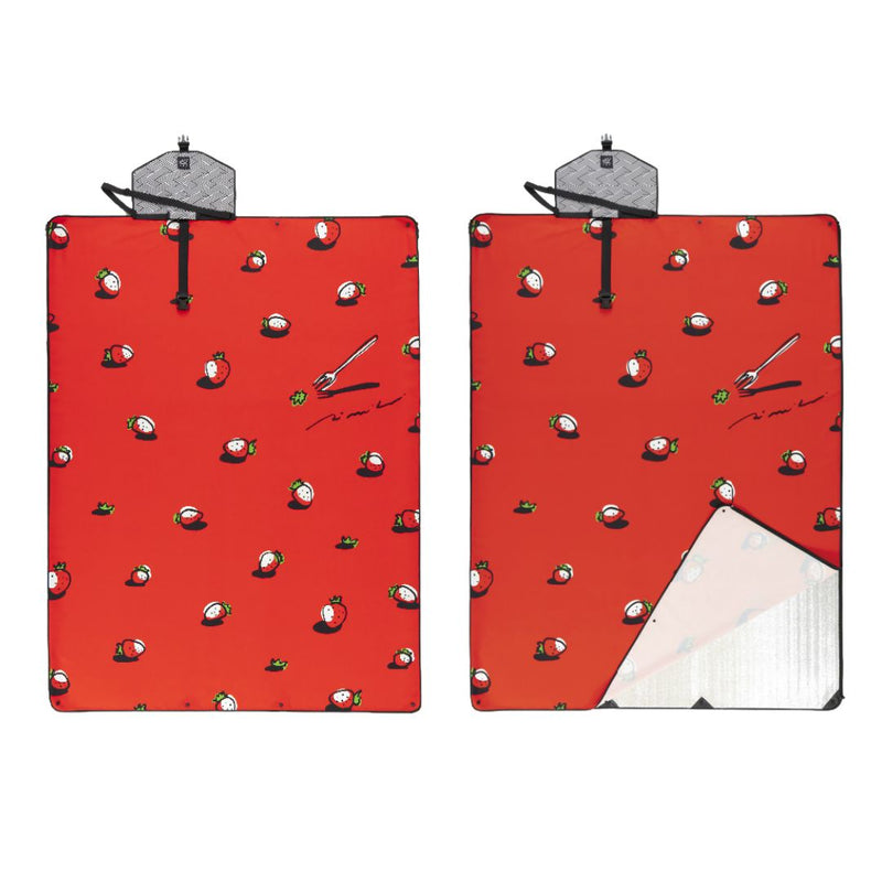 Mood Rug Strawberries “Fork and Strawberry” Sweet Picnic Mat - Spoon&Sugar