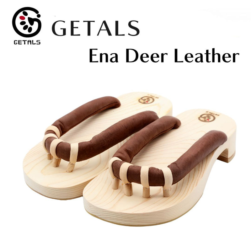 Ena Deer Leather Strap Five-Toe Wooden GETALS Sandals – Saganoya