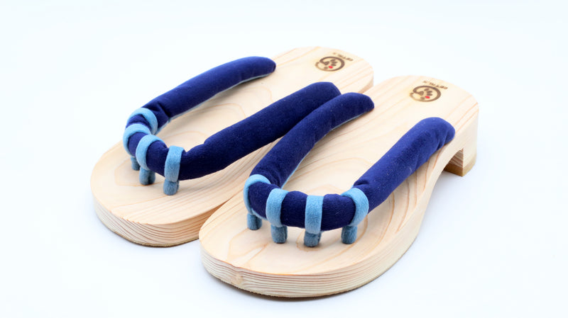 GETALS COLOR Strap Japanese Five-Toe Wooden Sandals with Tono Hinoki - Saganoya