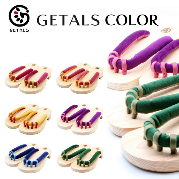 GETALS COLOR Strap Japanese Five-Toe Wooden Sandals with Tono Hinoki - Saganoya