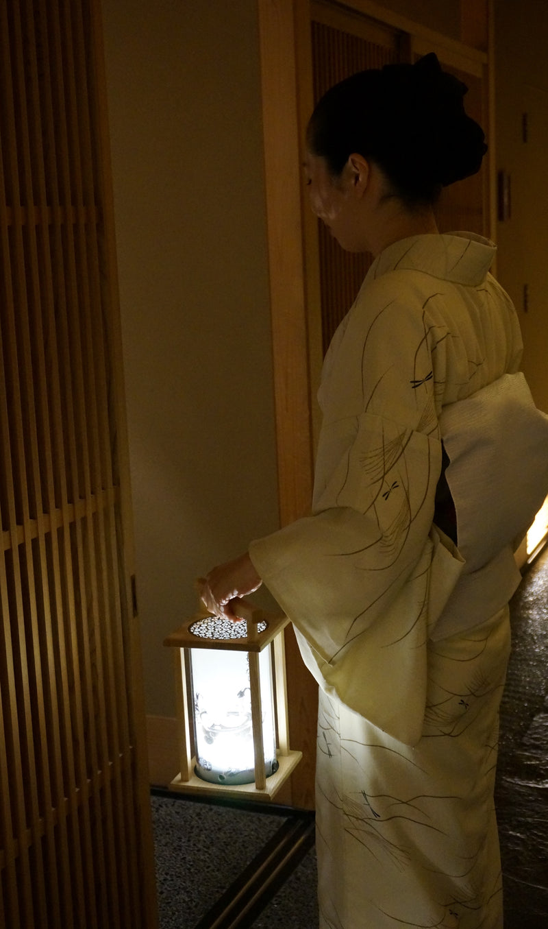 Japanese Traditional Pattern LED Lantern - Kaoru Andon - Kawasaki City Store