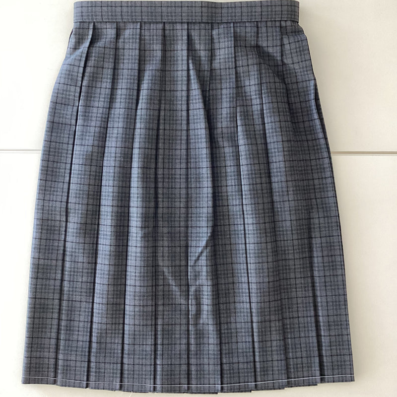 20-Pleat School Skirt Gray & Blue, Japanese Handmade Uniform - KANKO GROBAL