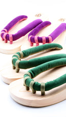 GETALS COLOR Strap Japanese Five-Toe Wooden Sandals with Tono Hinoki - Saganoya