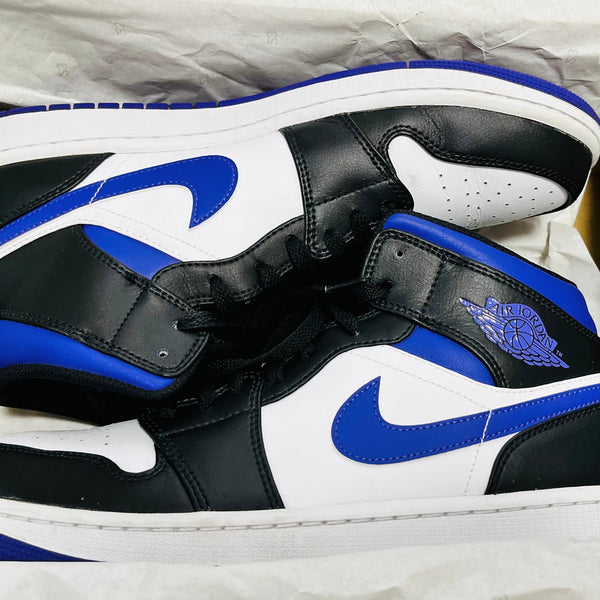 Special Sale! Genuine NIKE AIR JORDAN 1 MID BLACK / DARK IRIS-WHITE 28.5cm / US10.5 JAPAN