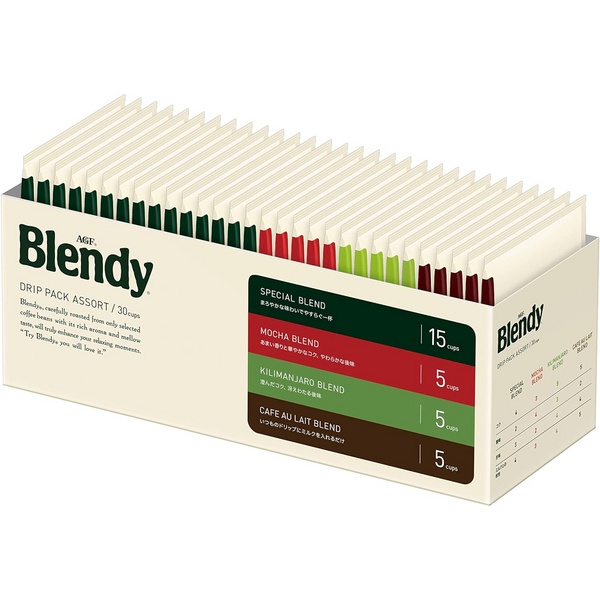 AGF Blendy Regular Drip Coffee 4 Type Assortment Box 30 packs Japan