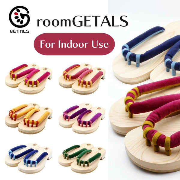 GETALS for Room Indoor Five-Toe Wooden Sandals with Color Straps – Saganoya