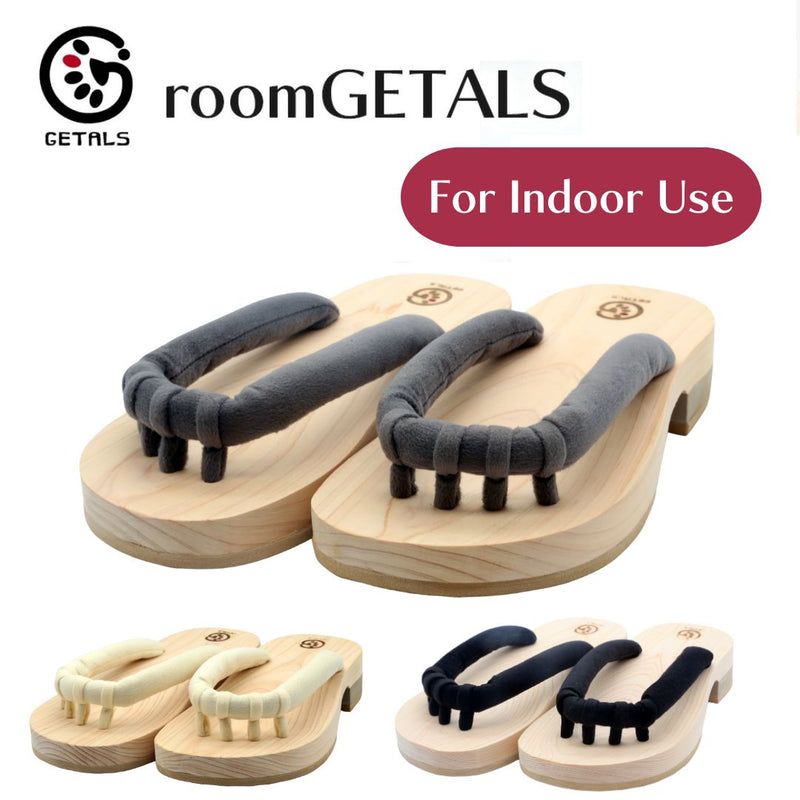GETALS for Room Five-Toe Indoor Wooden Sandals with Tono Hinoki - Saganoya