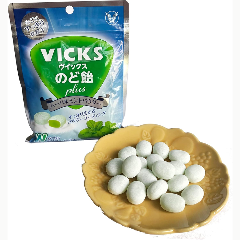 Taisho Vicks Throat Candy Plus Herbal Mint Powder 62g ×6 Bags – Soothi