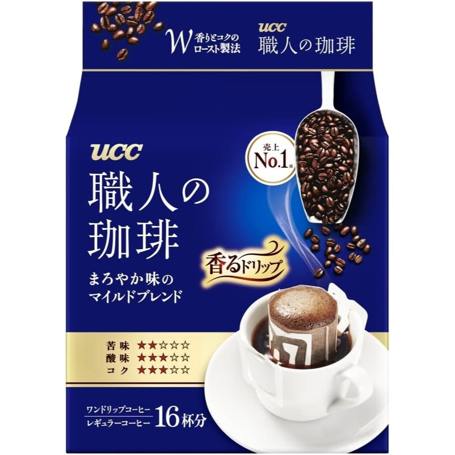 UCC Craftsman's Coffee Drip Coffee - Mild Blend (16 Servings × 3 Packs
