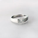 Pt950 Emerald Cut Lab Grown Diamond Bridge Ring 1ct IGI - YUUKI JEWELLERY JAPAN