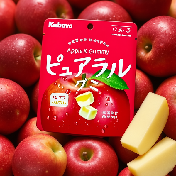 Kabaya Pureral Pure Apple Gummies Gumi 58g x 8 packs Juicy Real Apple Made in JAPAN - Tokyo Sakura Mall