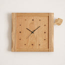 Wooden Leaf Wall Clock Minimal Natural Design 26cm - Suzuki Kobo