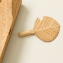 Wooden Leaf Wall Clock Minimal Natural Design 26cm - Suzuki Kobo