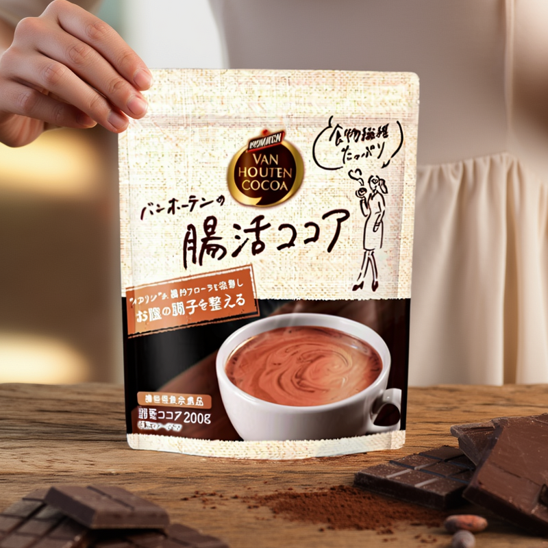 Van Houten Pure Cocoa with Inulin High Fiber Gut Health Functional Drink 200g - Tokyo Sakura Mall
