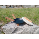 Cast Iron Skillet Set with Wooden Lid & Trivet – Black/Yellow - Kurumira Shop