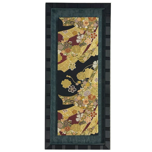 Framed Traditional Kimono Obi Interior Wall Art Japan Takahashi