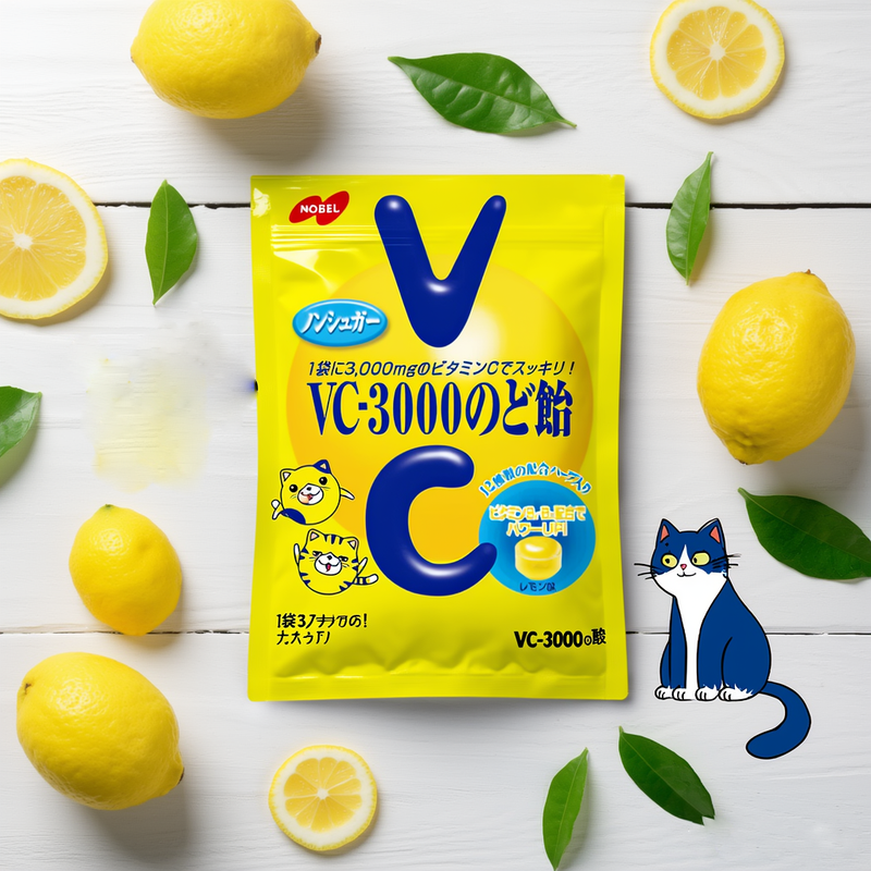 Nobel VC-3000 Lemon Throat Candy 6-Bag Set Made in JAPAN - Tokyo Sakura Mall