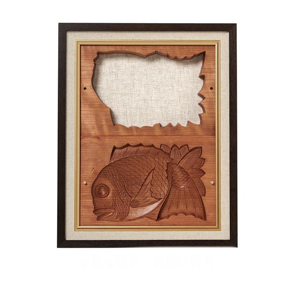 Rakugan Wooden Mold Art Frame – Tai Sea Bream Motif - Kurumira Shop
