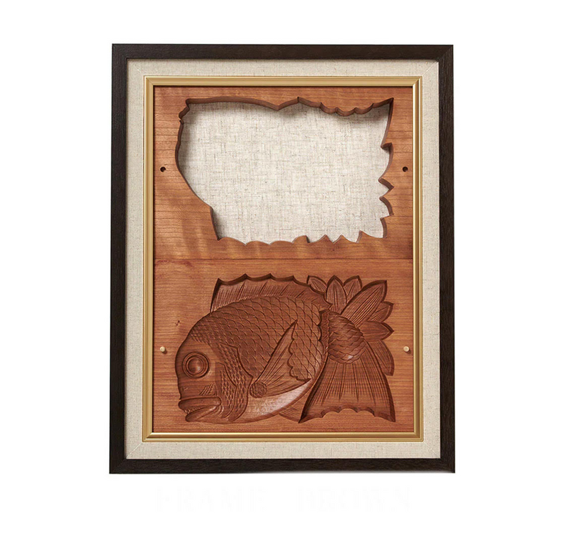 Rakugan Wooden Mold Art Frame – Tai Sea Bream Motif - Kurumira Shop