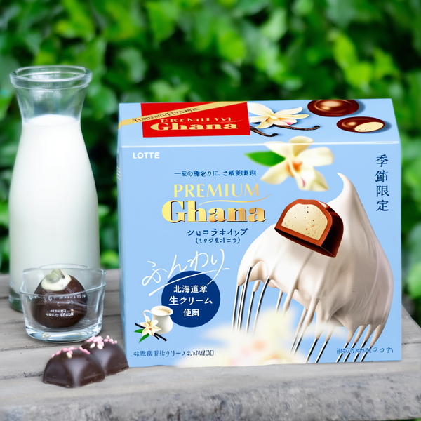 Lotte Ghana Premium Whipped Chocolate Hokkaido Milk Vanilla 56g Made in JAPAN - Tokyo Sakura Mall