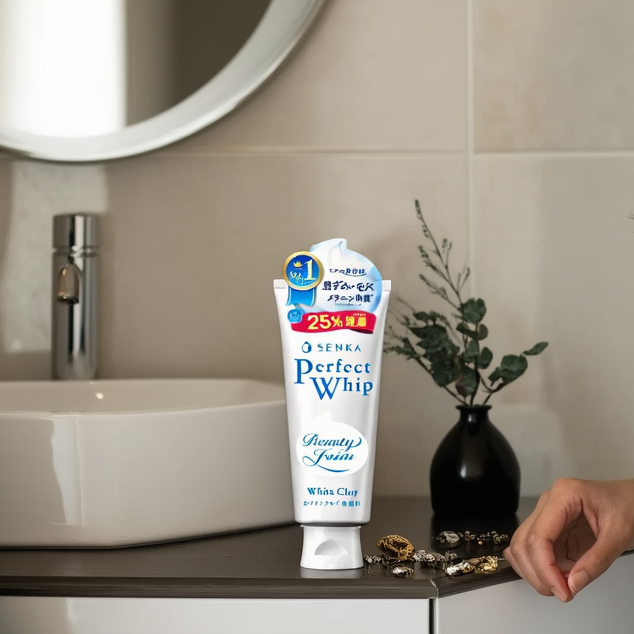 Shiseido Senka Perfect Whip White Clay 25% Foam Face Wash JAPAN 120g - j-Grab Mall