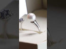 Pt950 Akoya Pearl 6.5mm Natural Diamond 0.05ct Tanzanite Open Ring