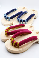 GETALS for Room Indoor Five-Toe Wooden Sandals with Color Straps – Saganoya