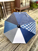 Denim parasol sunshade w/resin buttons Handmade by craftsmen from Japan - The Japan Pride