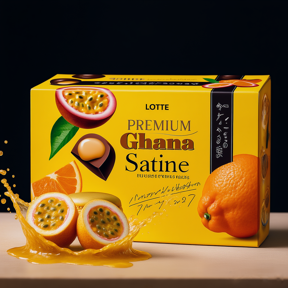 Lotte Ghana Premium Fruit Chocolate Satine Flavor 65g Made in JAPAN -