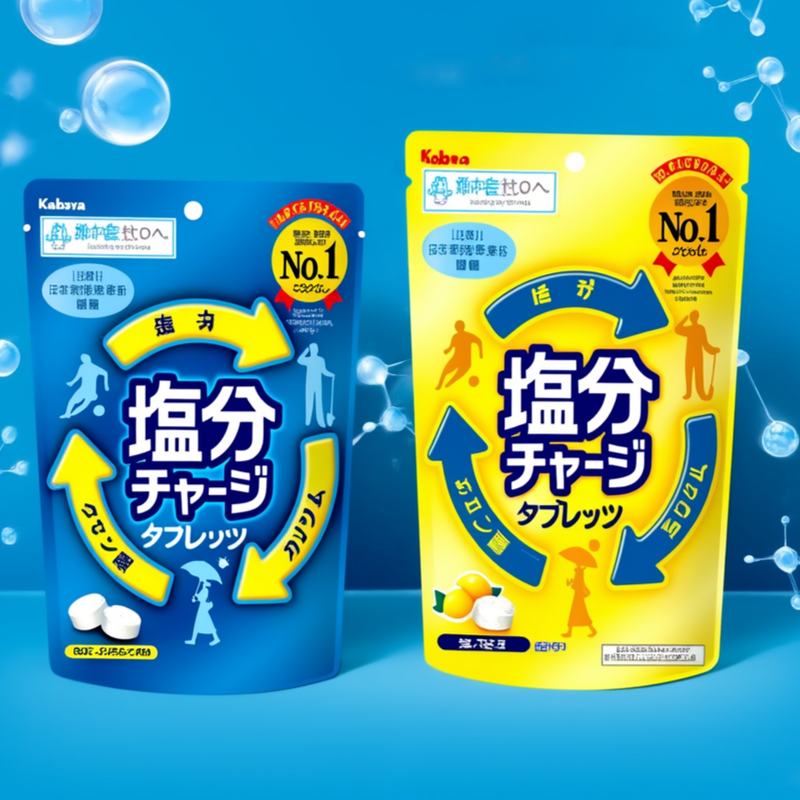 Kabaya Salt Charge Tablets 2 Flavors Set (Lemon & Sports Drink) 81g×3 Each – Made in JAPAN - Tokyo Sakura Mall
