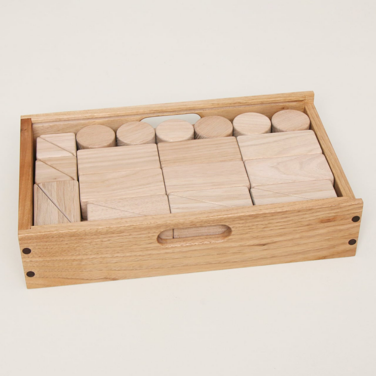 48-Piece Wooden Building Blocks Set Natural Walnut - Suzuki Kobo