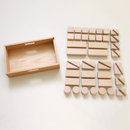 48-Piece Wooden Building Blocks Set Natural Walnut - Suzuki Kobo