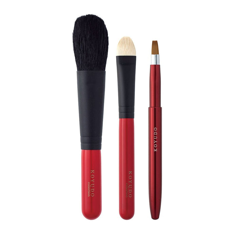 Kumano Brush Makeup Brush 3 Sets Red Japan Craze Shop | j-Grab Mall Sakura Japan