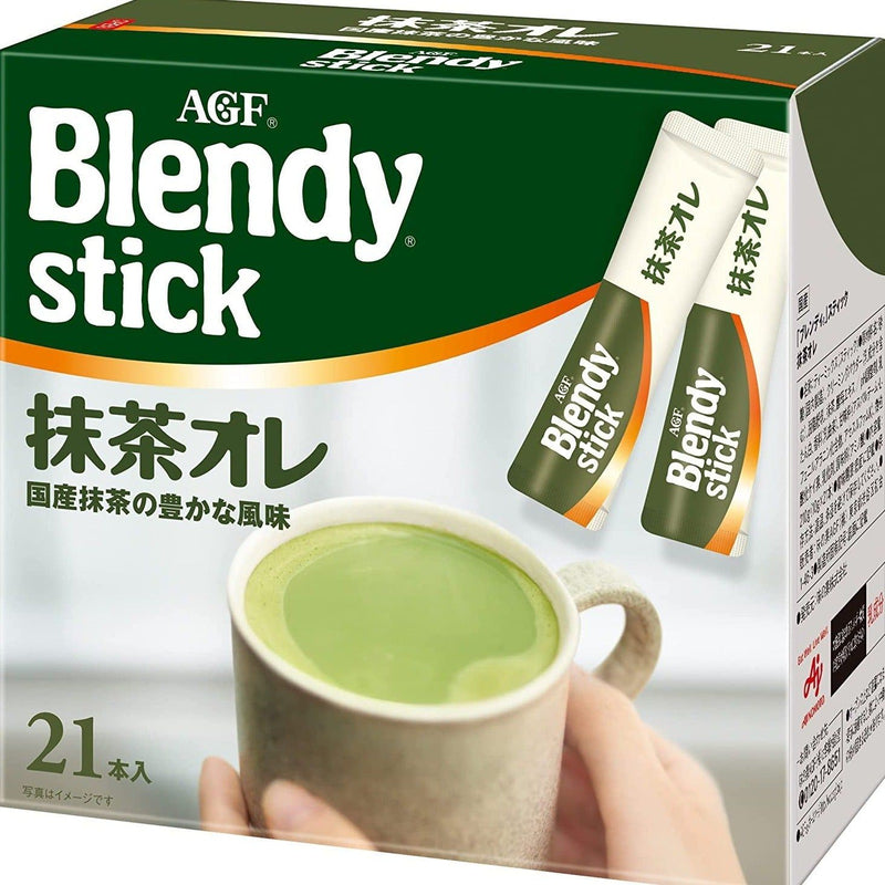 AGF Blendy Stick Matcha Green Tea au lait Milk  21packs Japan | j-Grab Mall Sakura Japan