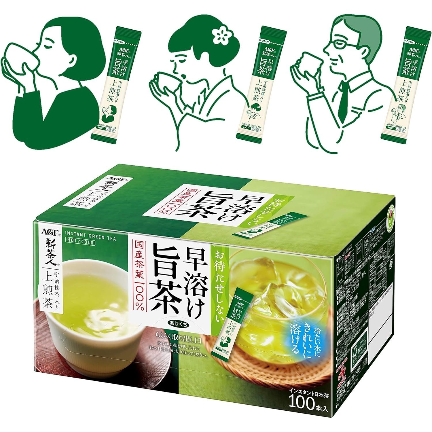 AGF New Tea Jin Fast Melting Delicious Tea with Uji Matcha Green Tea S