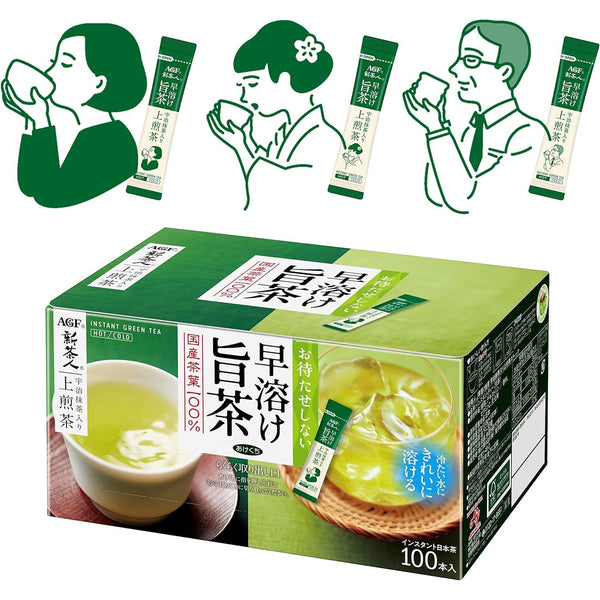 AGF New Tea Jin Fast Melting Delicious Tea with Uji Matcha Green Tea Sticks - TSM