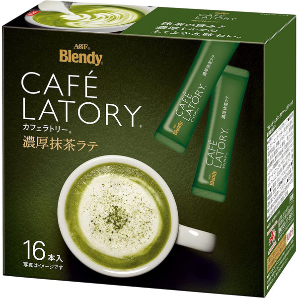 AGF Blendy Cafe Ratory Sticks Rich Matcha Latte 16 Stick Powdered Matcha - TSM